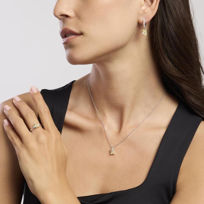 Orecchini a cerchio con zircone Lemon taglio princess DESIDERIO INFINITO