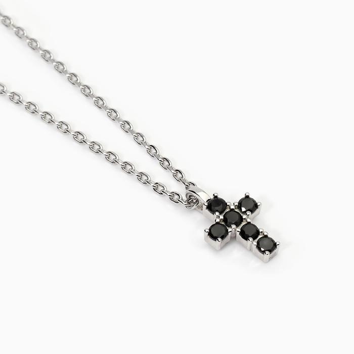 Collana uomo in argento con croce Mystical