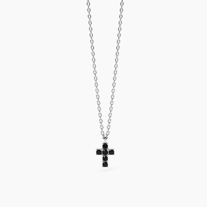 Collana uomo in argento con croce Mystical