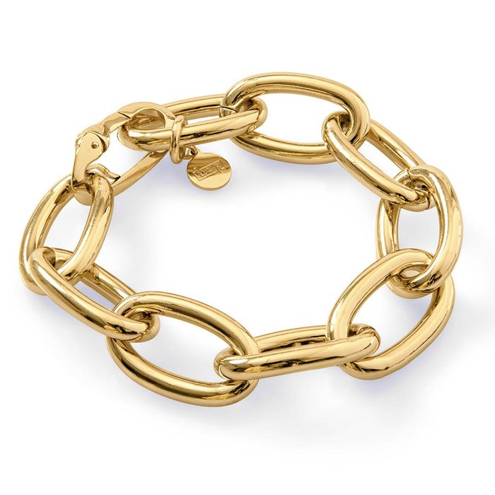 Bracciale catena forzatina in bronzo dorato lucido