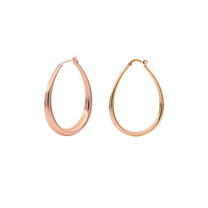 Orecchini a goccia in bronzo dorato rosa