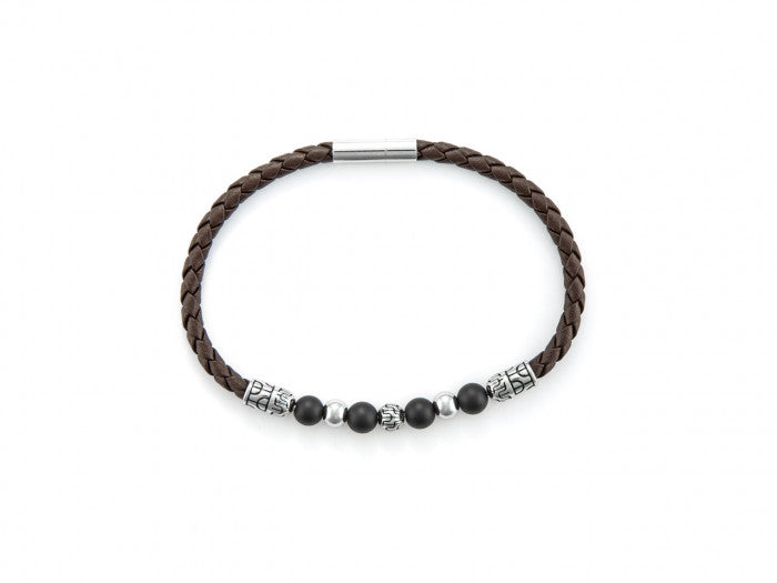 Bracciale pelle marrone
