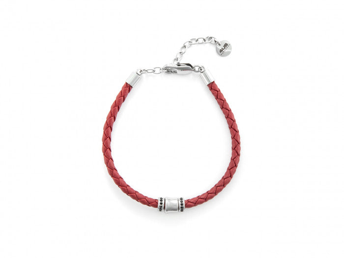 Bracciale pelle rosso