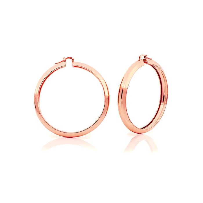 Orecchini a cerchio in bronzo dorato rosa