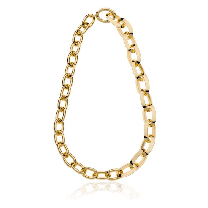 Collana con maglie ovali e triangolari