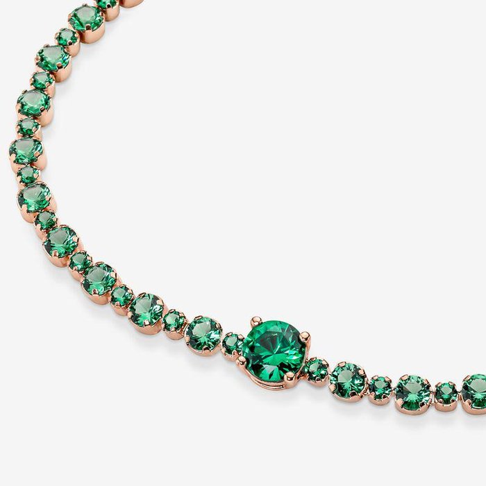 Bracciale Tennis con Pietre Verdi
