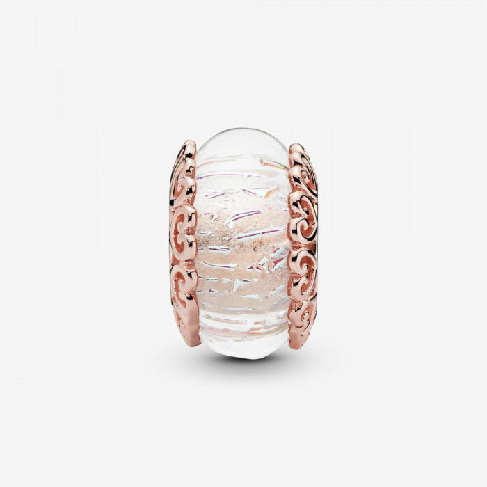 Charm in vetro di Murano iridescente
