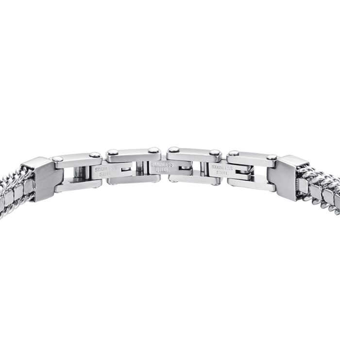 BRACCIALE TENNIS UOMO IN ACCIAIO CON CRISTALLI BIANCHI