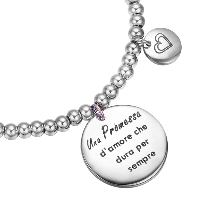 BRACCIALE IN ACCIAIO UNA PROMESSA D'AMORE CHE DURA PER SEMPRE