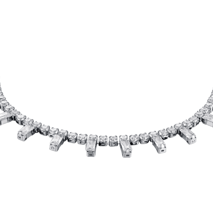 BRACCIALE DONNA IN ACCIAIO CON CRISTALLI BIANCHI