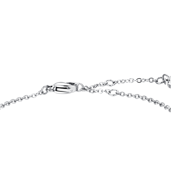 BRACCIALE DONNA IN ACCIAIO CUORE CRISTALLO ROSA E CRISTALLI BIANCHI
