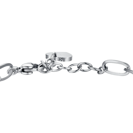 BRACCIALE DONNA IN ACCIAIO CON CUORE CERCHIO E CRISTALLI BIANCHI