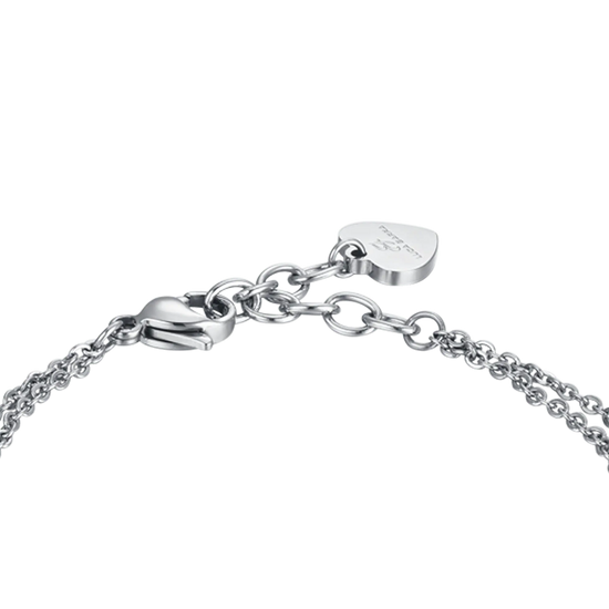 BRACCIALE DONNA IN ACCIAIO CON CUORE E CRISTALLO BIANCO