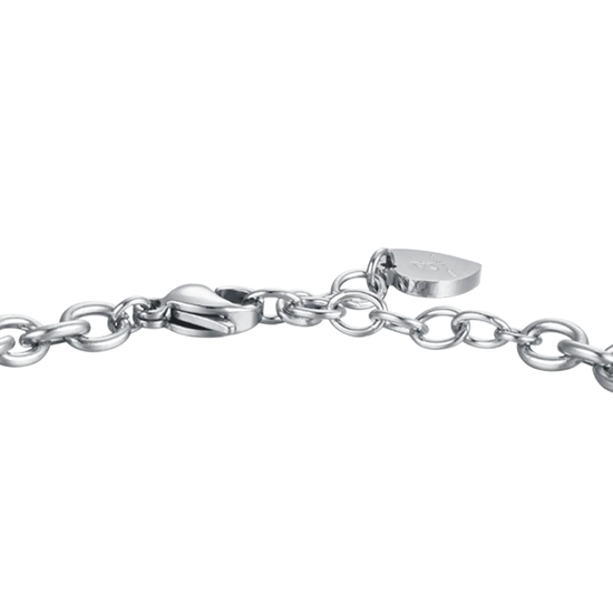 BRACCIALE DONNA IN ACCIAIO CON FARFALLE E CRISTALLI BIANCHI