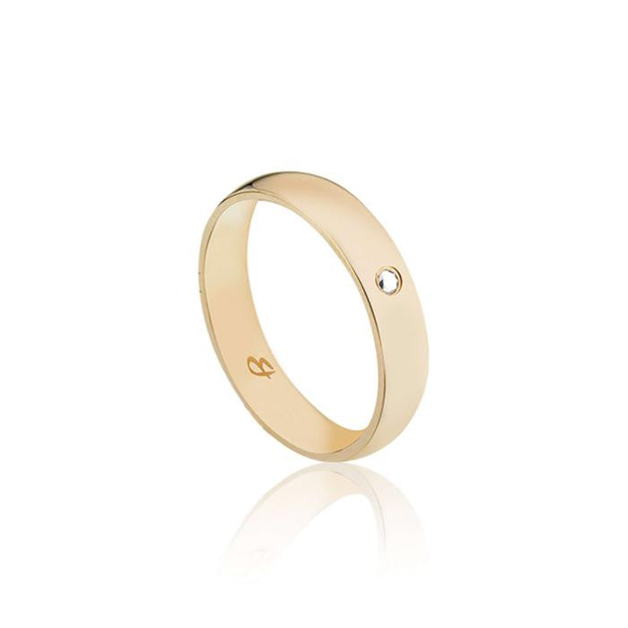 Anello In Acciaio Con Ip Rosa E Cristallo Bianco