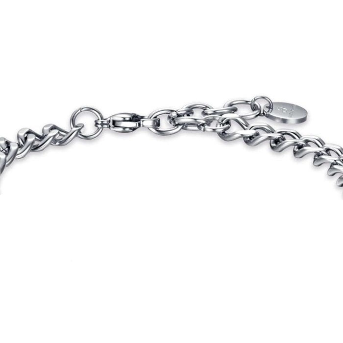 Bracciale in acciaio con piastra ip nero