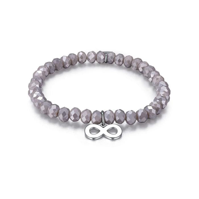 Bracciale Con Cristalli Grigi E Infinito