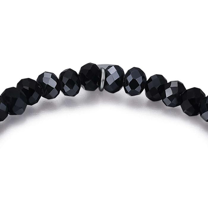 Bracciale Con Cristalli Neri E Mano Di Fatima