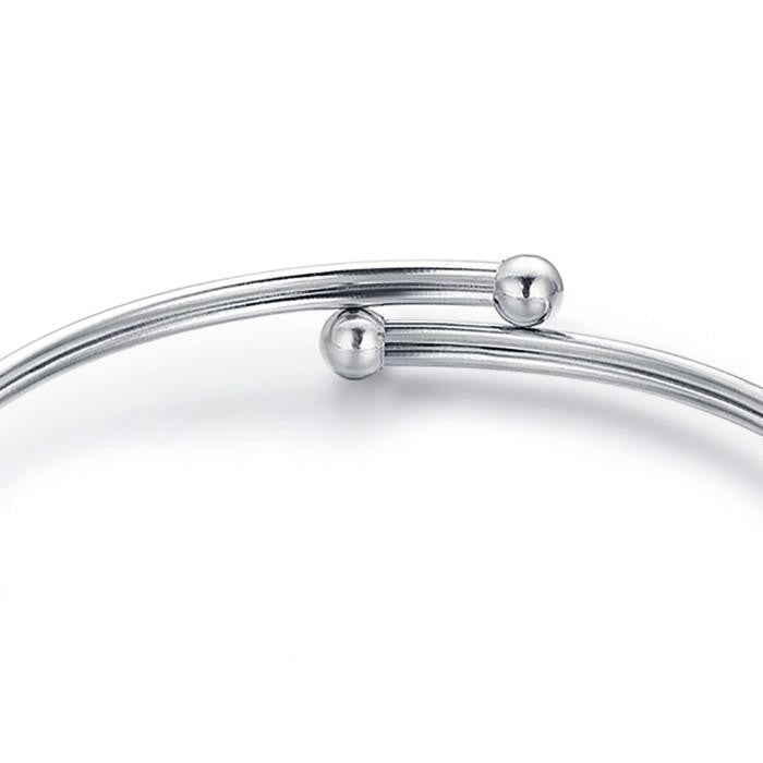 Bracciale In Acciaio Con Quadrifoglio Simbolo Della Pace E Cuore