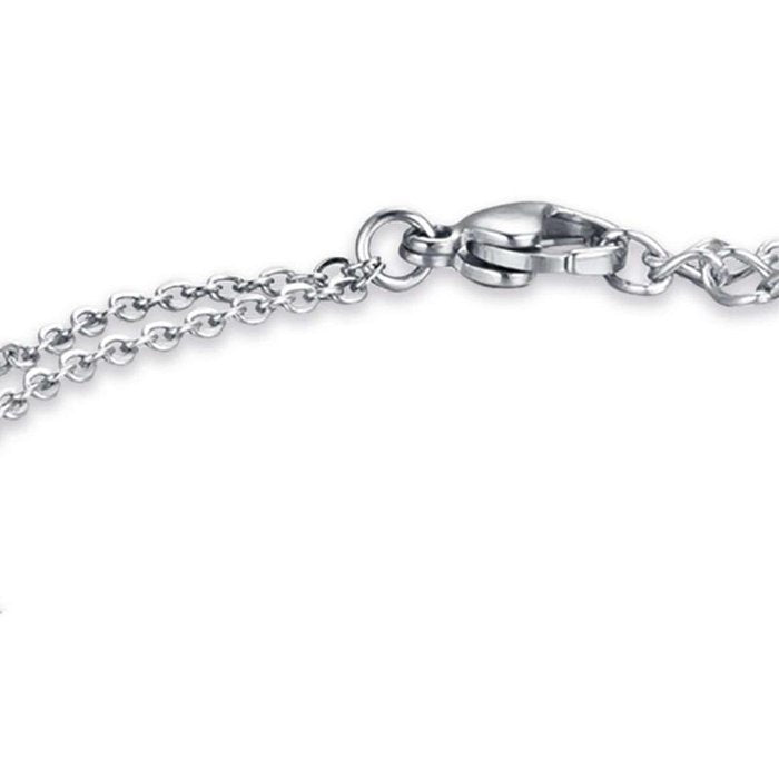 Bracciale in acciaio con albero della vita e cristalli