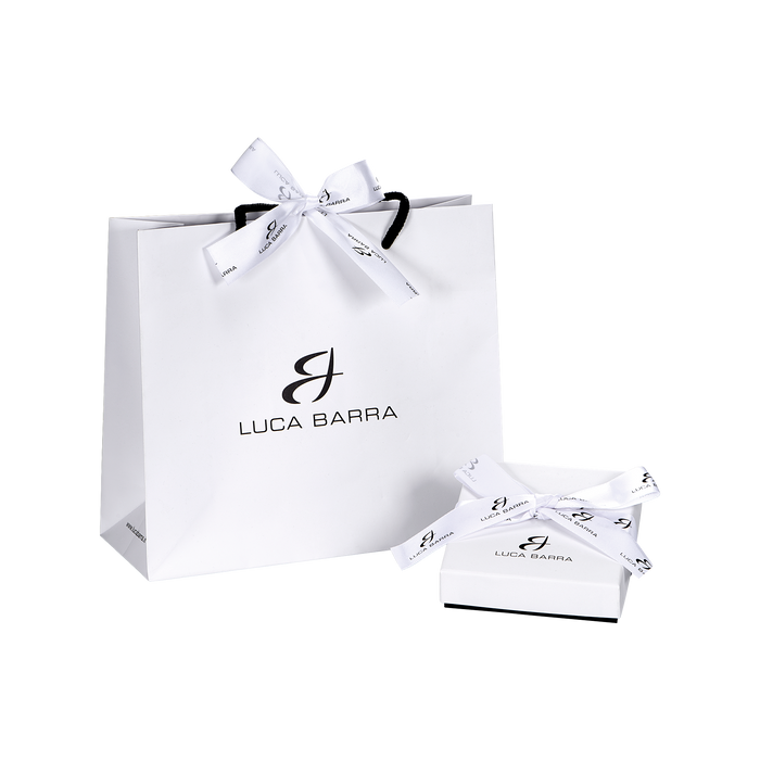PORTACHIAVI UOMO IN ACCIAIO CON PIASTRA E CRISTALLI BIANCHI