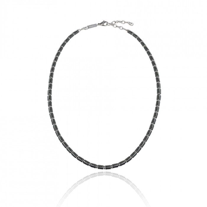Collana krypton rondelle grigie