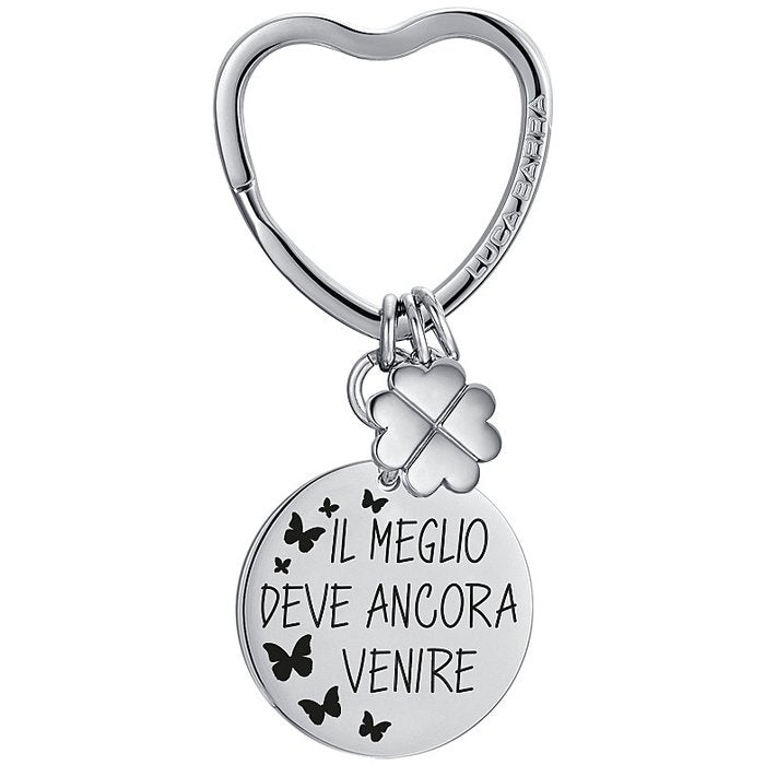 PORTACHIAVI DONNA IN ACCIAIO IL MEGLIO DEVE ANCORA VENIRE CON SMALTO NERO