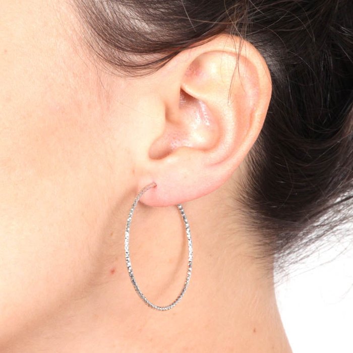 Orecchini in Argento 925 a cerchio con cristalli