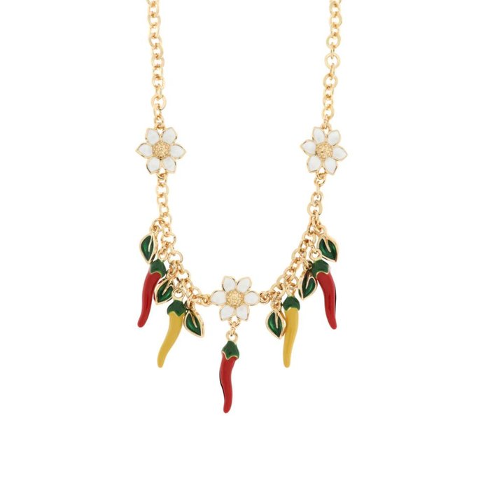 Collana in Metallo con peperoncini colorati