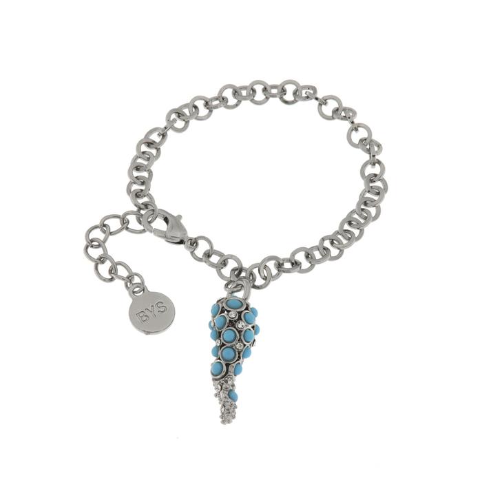 Bracciale in Metallo con corno centrale e cristalli