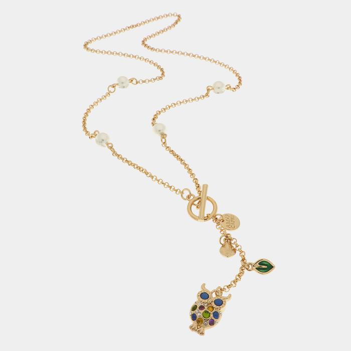 Collana in Metallo pendente con gufo portafortuna