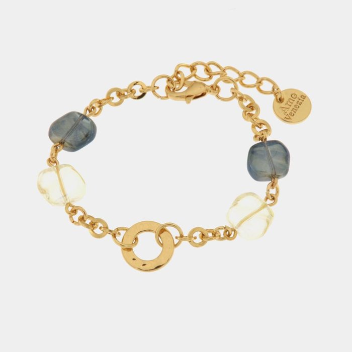 Bracciale in Metallo con cristalli ispirati al vetro di Murano