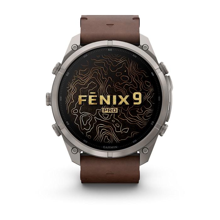 Fenix 9 Pro – inReach, 51mm, Titanio con cinturino in pelle Walnut