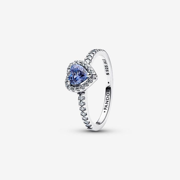 Anello Cuore in Rilievo Blu