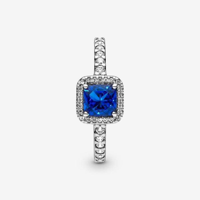 Anello Punto Luce Quadrato Blu