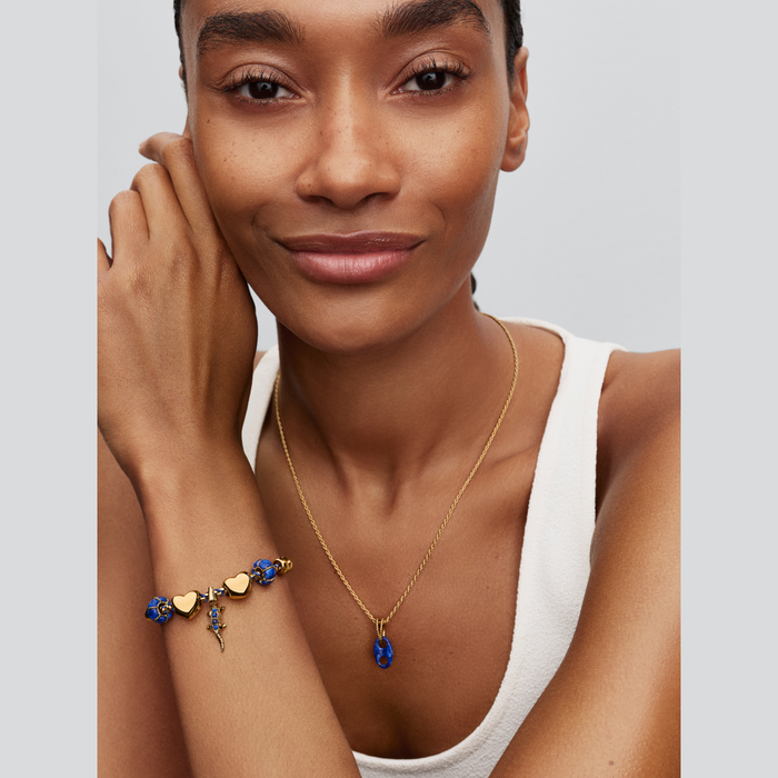 Bracciale Intreccio Tessuto Blu