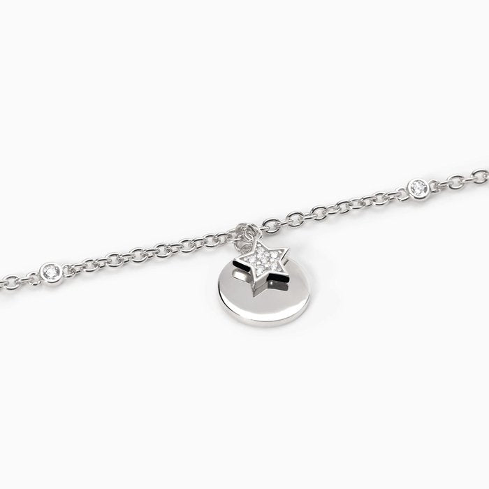 Bracciale ciondolo cerchio argento SOLO TUO