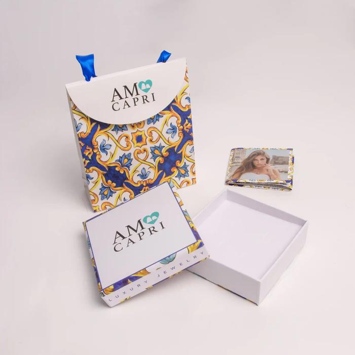 Collana in Metallo con campana  e zirconi multicolor grande