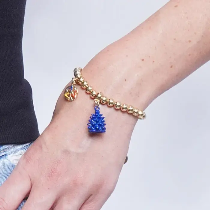 Bracciale in Metallo con pigna blu