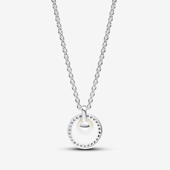 Collana con Perla d’Acqua Dolce Coltivata e Pavè