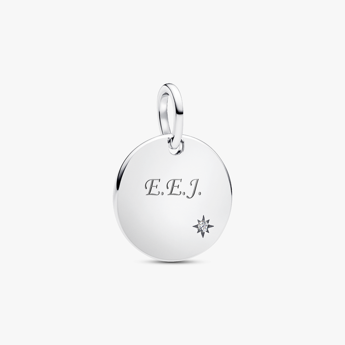 Collane e Pendenti Charm Pendente Medaglia con diamante creato in laboratorio da incidere
