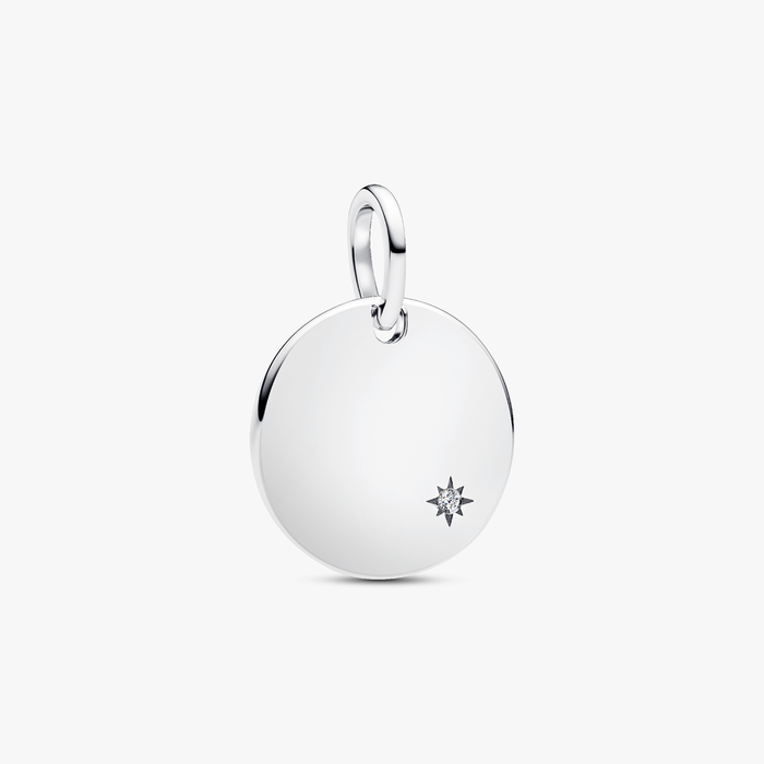 Collane e Pendenti Charm Pendente Medaglia con diamante creato in laboratorio da incidere