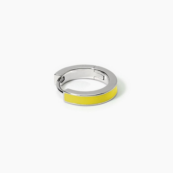 Orecchinon argento a cerchio con smalto giallo COLOR BLOCK