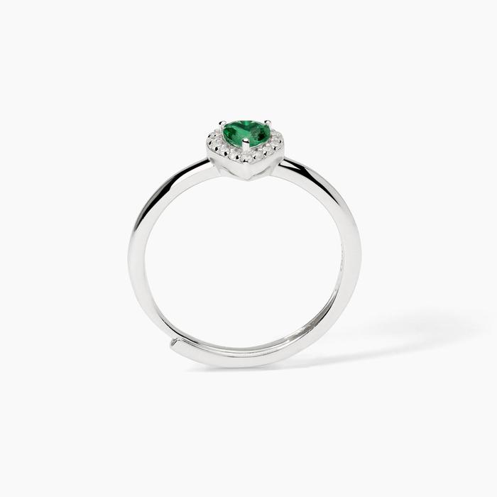 Anello in argento con smeraldo sintetico LOVE AFFAIR
