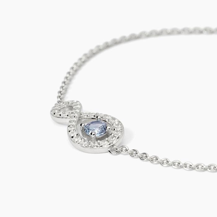 Bracciale in argento rodiato con catena forzatina e infinito ENDLESS