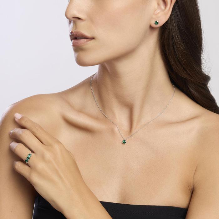 Girocollo in argento con smeraldo sintetico SHINY