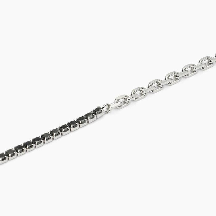 Bracciale in argento mix tennis e catena TWINS