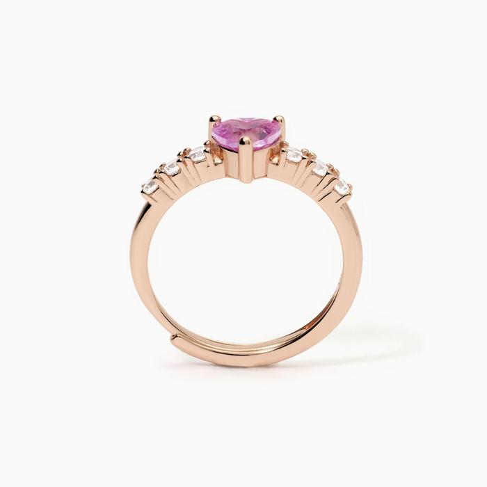 Anello donna con tormalina sintetica e zirconi Rouge