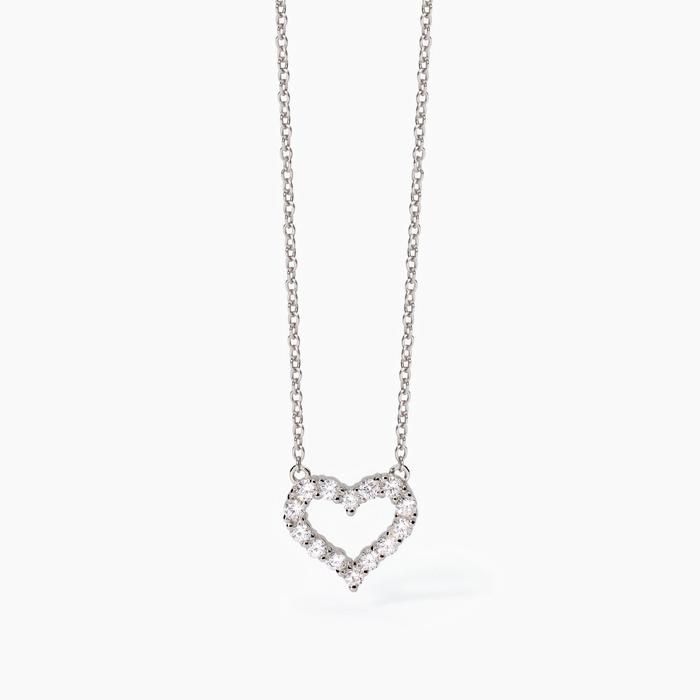 Girocollo in argento con cuore e zirconi Happy Love