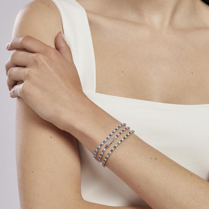 Bracciale tennis con rubini sintetici Tennis Club